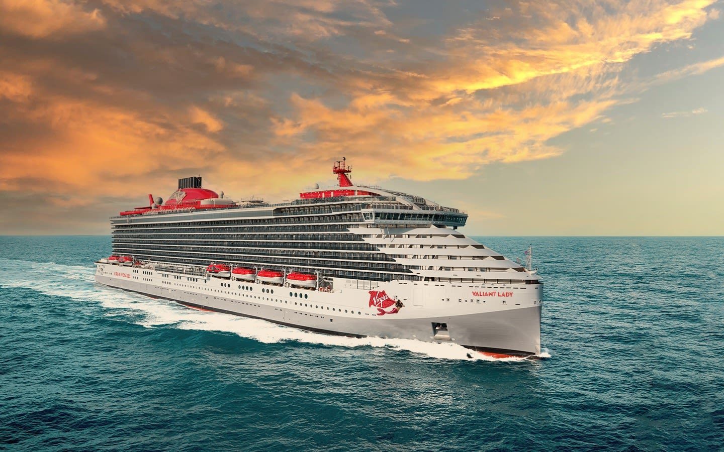 Virgin Voyages Valiant Lady at sea